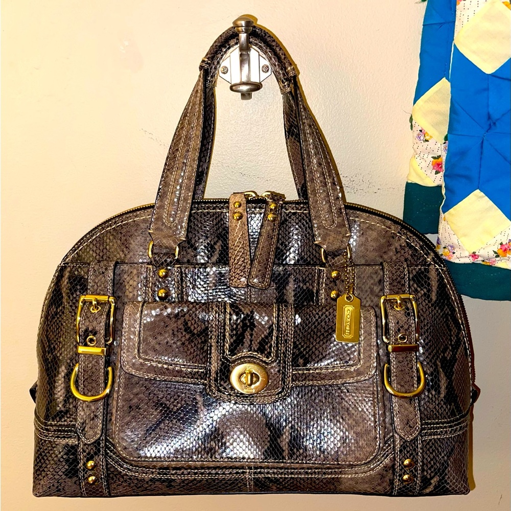 EUC Vintage Coach Large Python Miranda Satchel